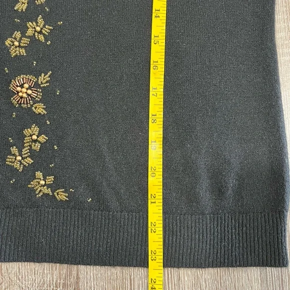 Villager by Liz Claiborne Black Beaded Cardigan, Womens Size XL - Picture 8 of 9